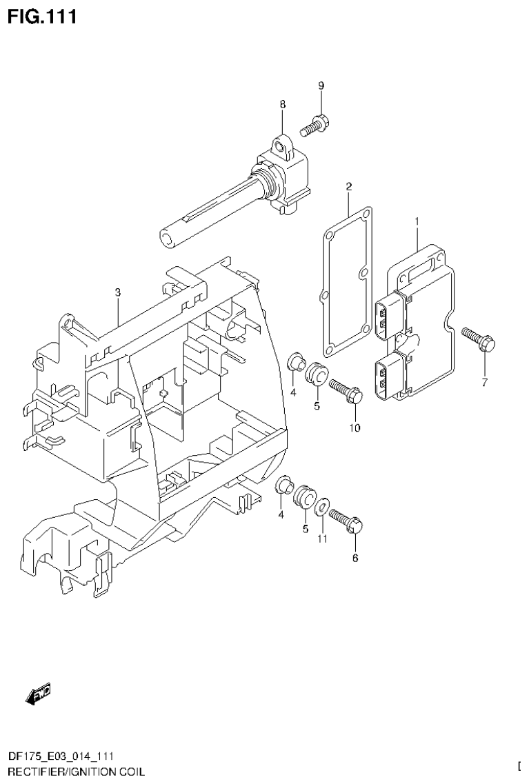 Suzuki DF175ZG RECTIFIER/IGNITION COIL (DF175ZG E03) parts diagram